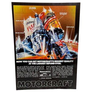 Motorcraft Print Ad Vintage 1982 Auto Filters Oil Spark Plugs Rebate Car Repairs